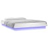 Estructura de cama con LED madera maciza blanca 160x200