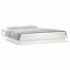 Estructura de cama con LED madera maciza blanca 160x200