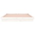 Estructura de cama con LED madera maciza blanca 160x200