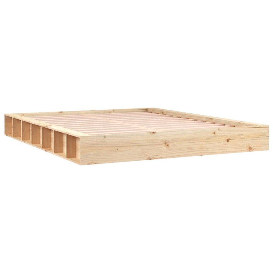Estructura de cama de madera maciza 150x200