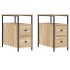 Mesitas noche 2 uds madera ingeniería roble Sonoma 30x60x60