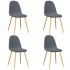 Sillas de comedor 4 unidades terciopelo gris