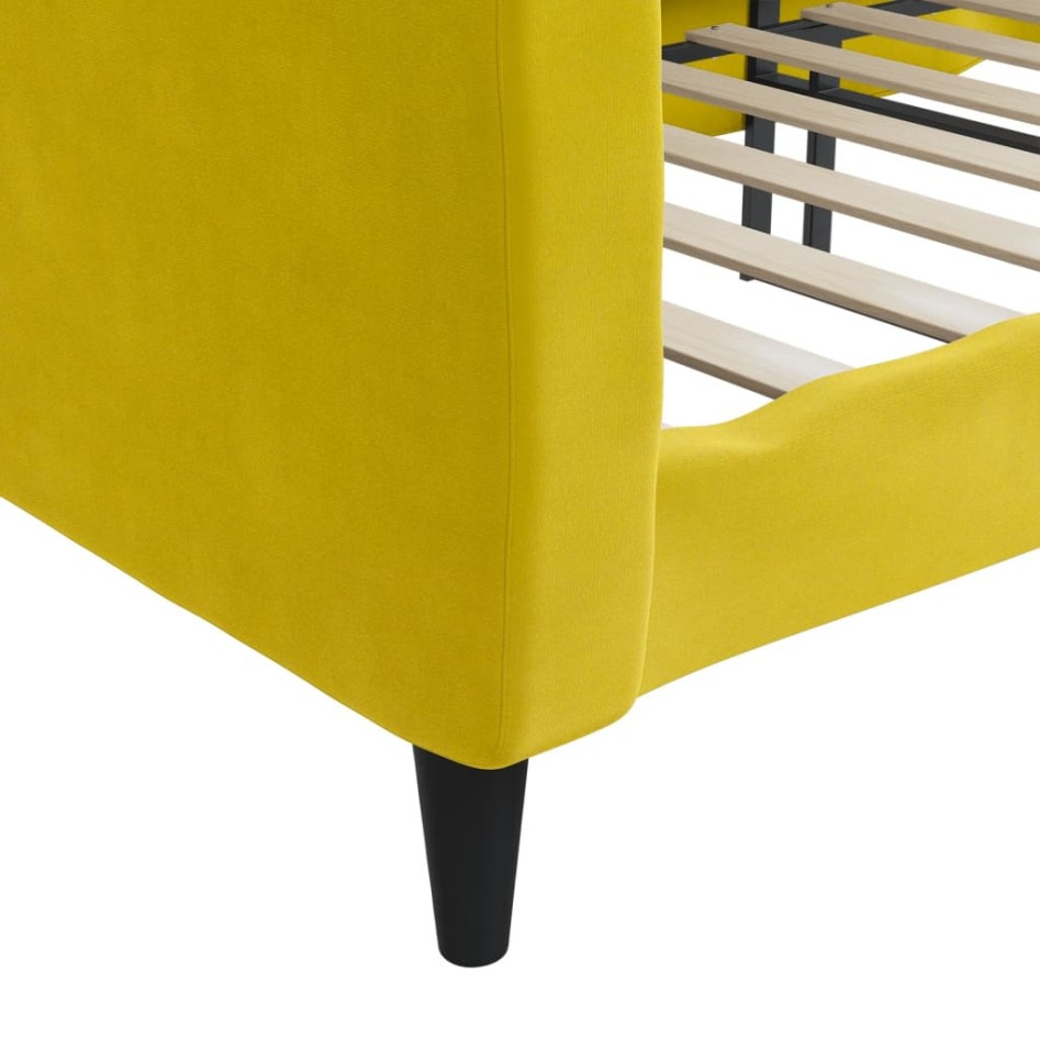 Sofá cama terciopelo amarillo 90x200