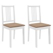 Sillas de comedor con cojines 2 unidades madera maciza blancas