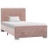 Estructura de cama de terciopelo rosa 90x200