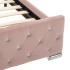Estructura de cama de terciopelo rosa 90x200