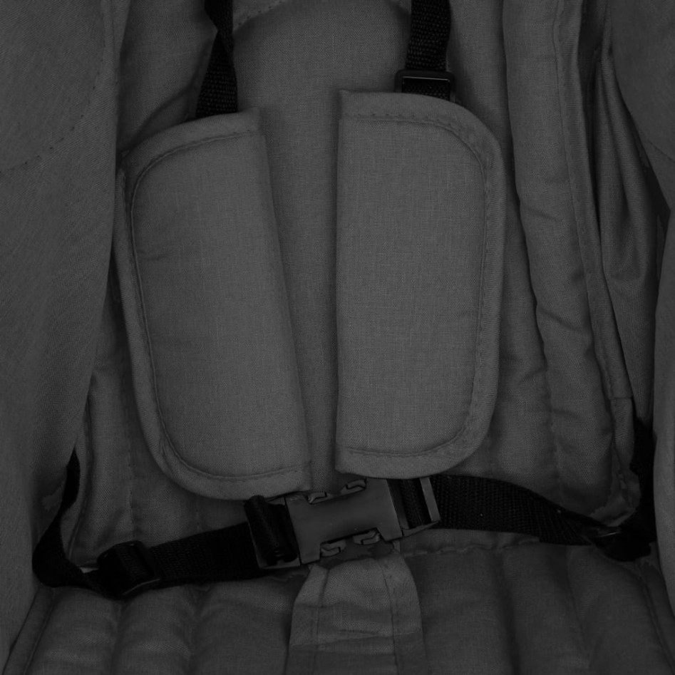 Carrito para gemelos de acero gris