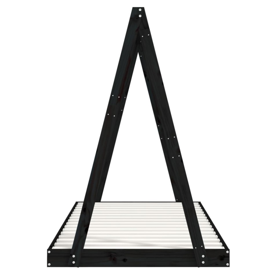 Estructura de cama para niños madera de pino negro 90x200