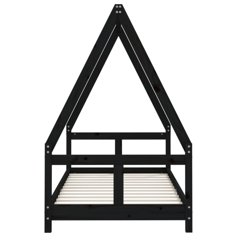 Estructura de cama para niños madera de pino negro 80x160