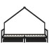 Estructura de cama niños con cajones madera pino negro