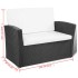 Set de muebles de jardín 4 pzas y cojines ratán sintético