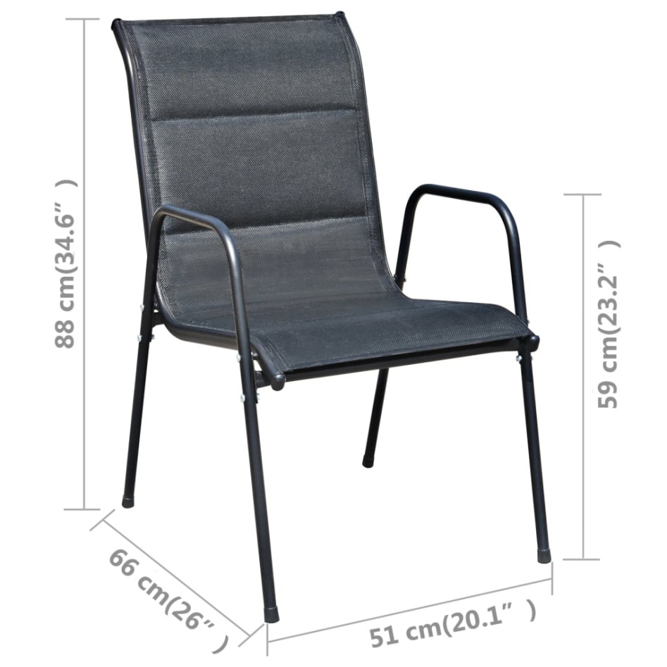 Mesa y sillas bistró de jardín 3 piezas acero