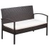 Set muebles de jardín 5 piezas y cojines ratán sintético