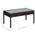 Set muebles de jardín 5 piezas y cojines ratán sintético