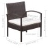 Set muebles de jardín 5 piezas y cojines ratán sintético