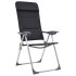 Sillas de camping de aluminio 2 unidades negras 58x69x111