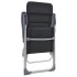 Sillas de camping de aluminio 2 unidades negras 58x69x111