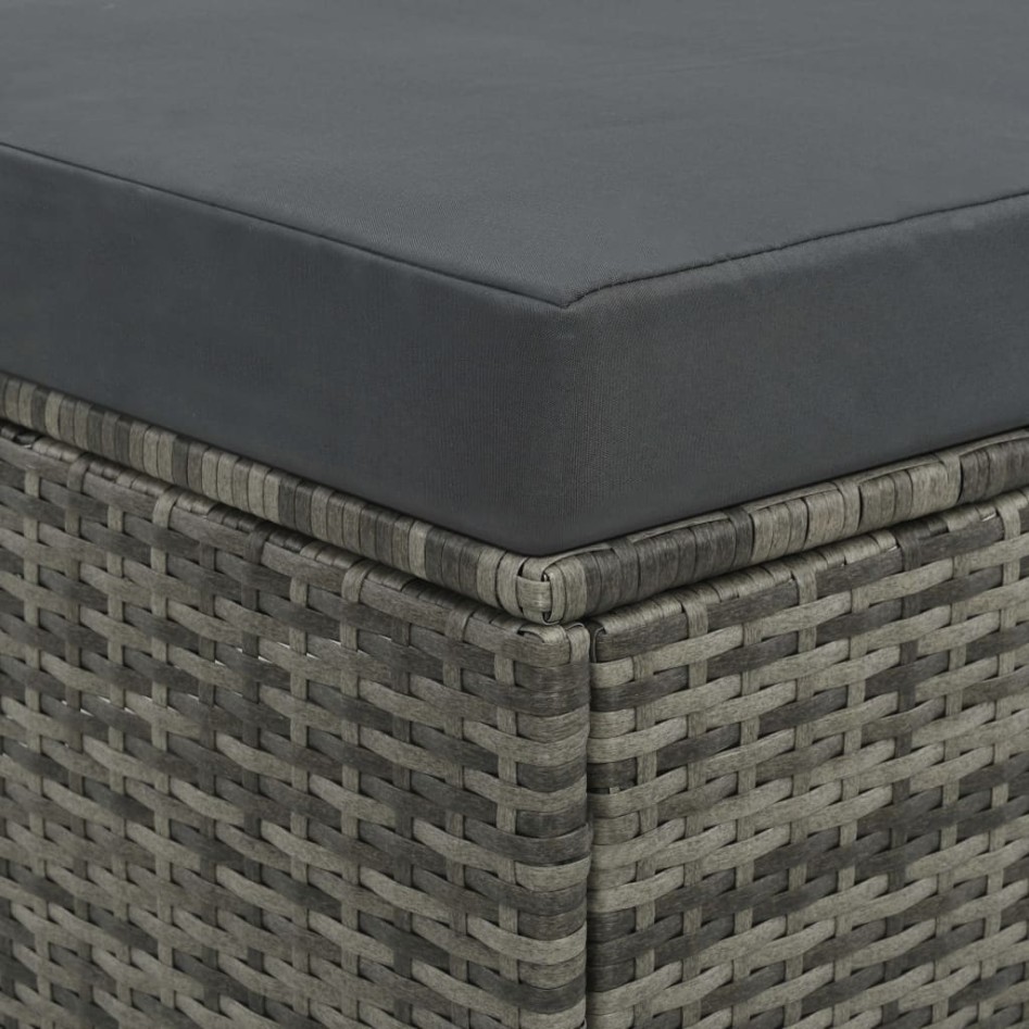 Set de muebles de jardín 2 pzas y cojines ratán sintético