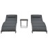 Set de muebles de jardín plegables 3 pzas ratán sintético