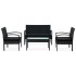 Set de muebles de jardín 4 pzas y cojines ratán sintético
