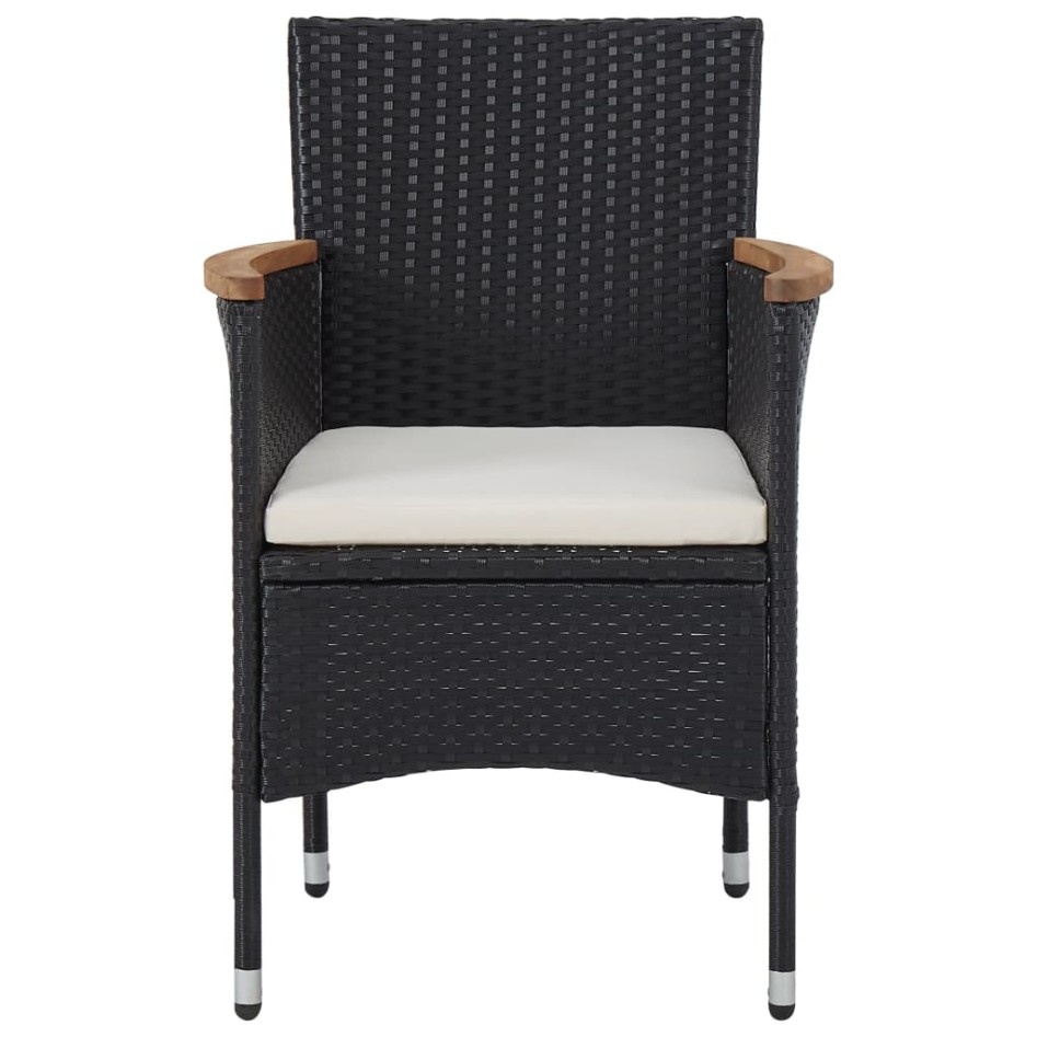 Set comedor jardín 5 pzas ratán sintético y madera acacia