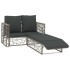 Set de muebles de jardín 2 pzas y cojines ratán sintético