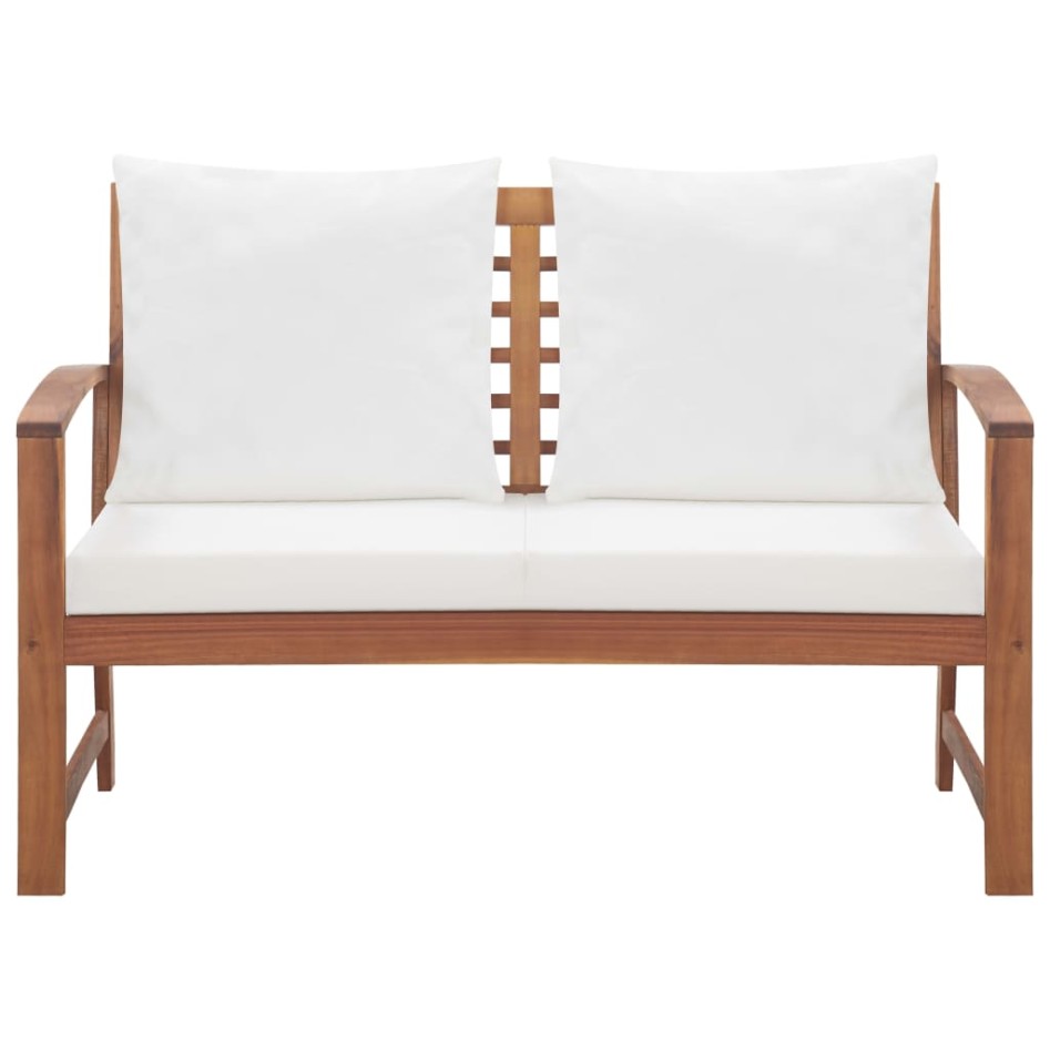 Muebles de jardín 4 piezas con cojines madera maciza de