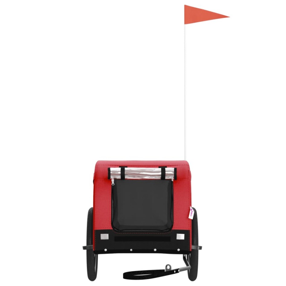 Remolque de bicicleta mascotas hierro tela Oxford rojo