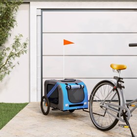Remolque de bicicleta mascotas hierro tela Oxford azul