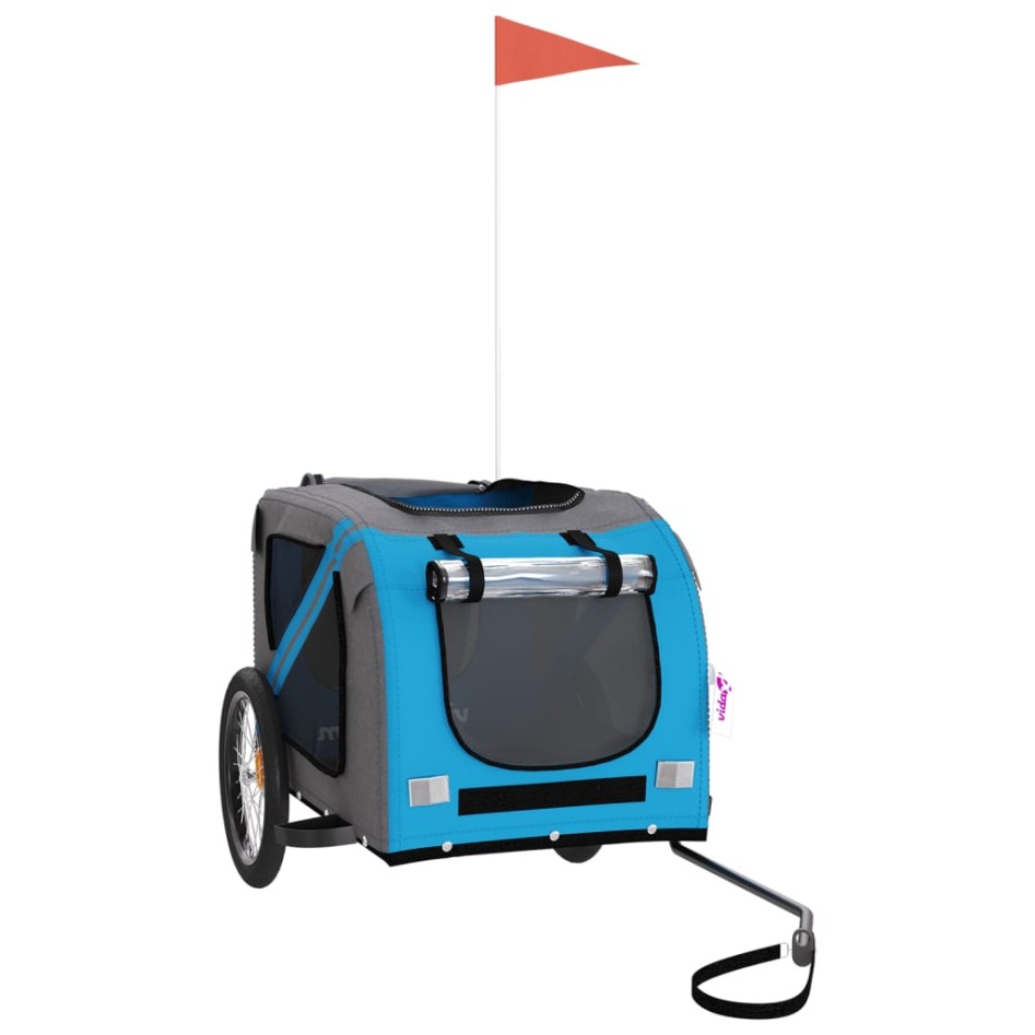 Remolque de bicicleta mascotas hierro tela Oxford azul