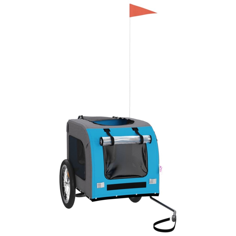 Remolque de bicicleta mascotas hierro tela Oxford azul
