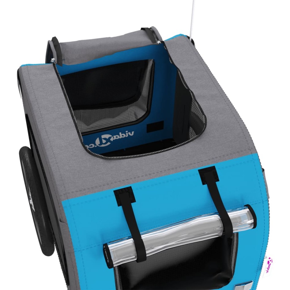 Remolque de bicicleta mascotas hierro tela Oxford azul