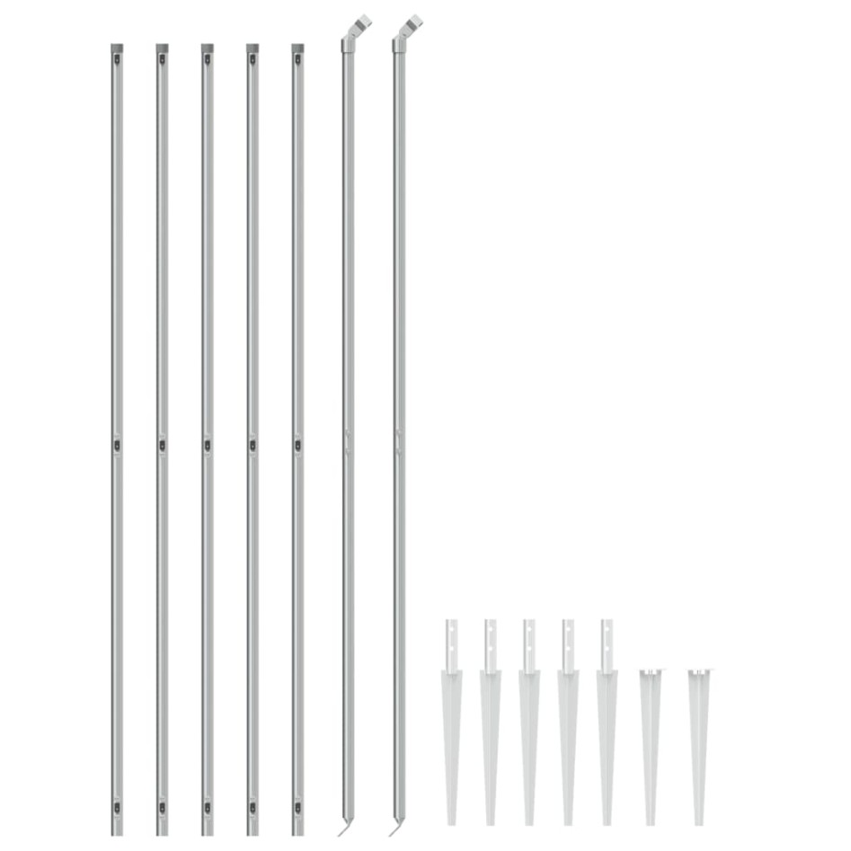 Cerca de alambre con pinchos de anclaje plateado 2,2x10