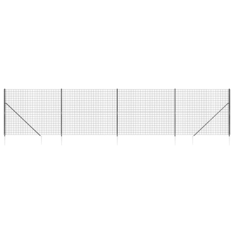 Cerca de alambre con pinchos de anclaje gris antracita 1,6x10