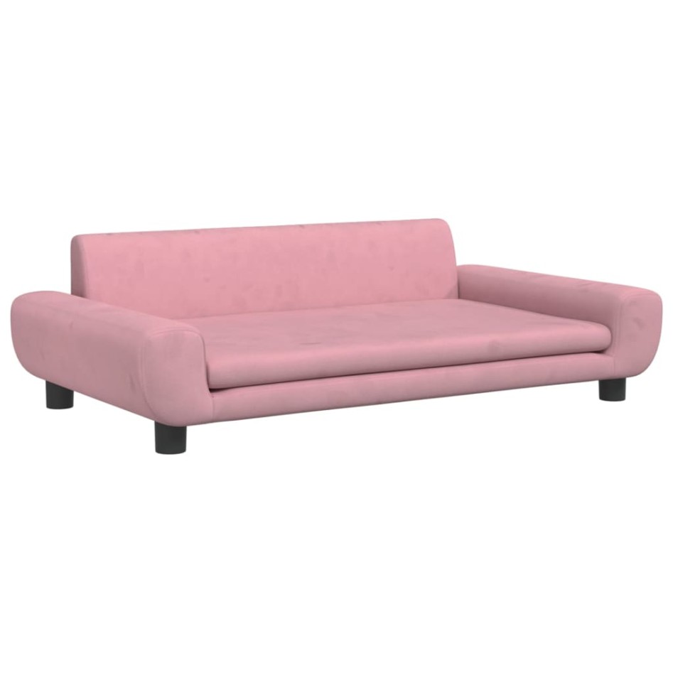 Cama para perros de terciopelo rosa 100x54x33