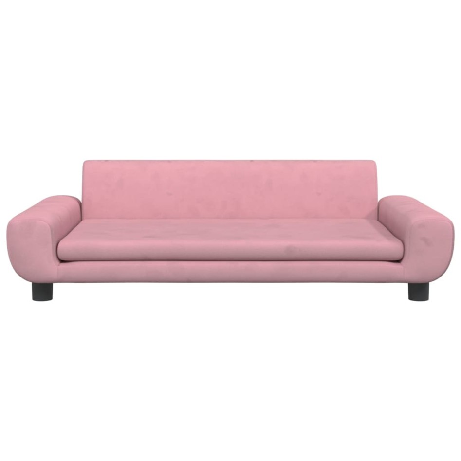 Cama para perros de terciopelo rosa 100x54x33