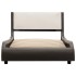 Estructura cama con LED cuero sintético gris blanco 90x200