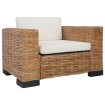 Sillón con cojines de ratán natural