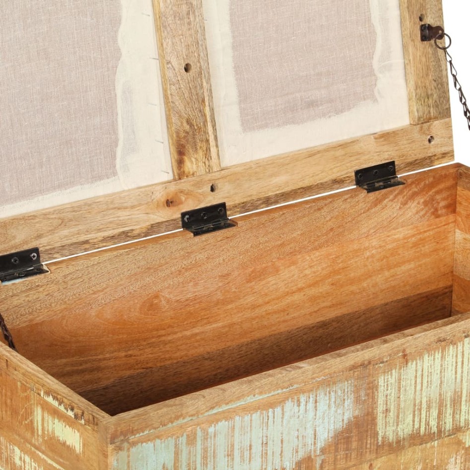 Banco de almacenamiento de madera reciclada maciza 80x40x40