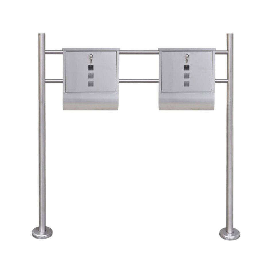 2 buzones con soporte de acero