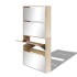 Mueble zapatero 4 compartimentos espejo color roble