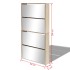 Mueble zapatero 4 compartimentos espejo color roble