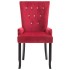 Sillas de comedor con reposabrazos terciopelo rojo 2