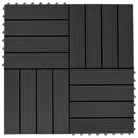 Baldosas de porche de WPC 30x30 cm 2 m² negro 22