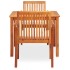 Set comedor de jardín 3 pzas y cojines madera maciza de