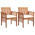 Set comedor de jardín 3 pzas y cojines madera maciza de