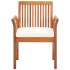 Set comedor de jardín 3 pzas y cojines madera maciza de