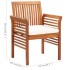 Set comedor de jardín 3 pzas y cojines madera maciza de