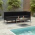 Set de muebles de jardín 3 pzas y cojines ratán sintético