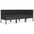 Set de muebles de jardín 3 pzas y cojines ratán sintético